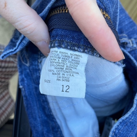 Vintage 80s Lee Riders Pin Stripe Ultra High Waisted y2K Wide Leg Jeans - Picture 9 of 10